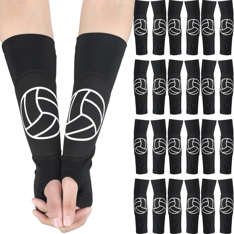 Minatee Volleyball Arm Sleeves Passing Hitting Forearm Sleeves with Protection Pads and Thumb Hole - Image 1
